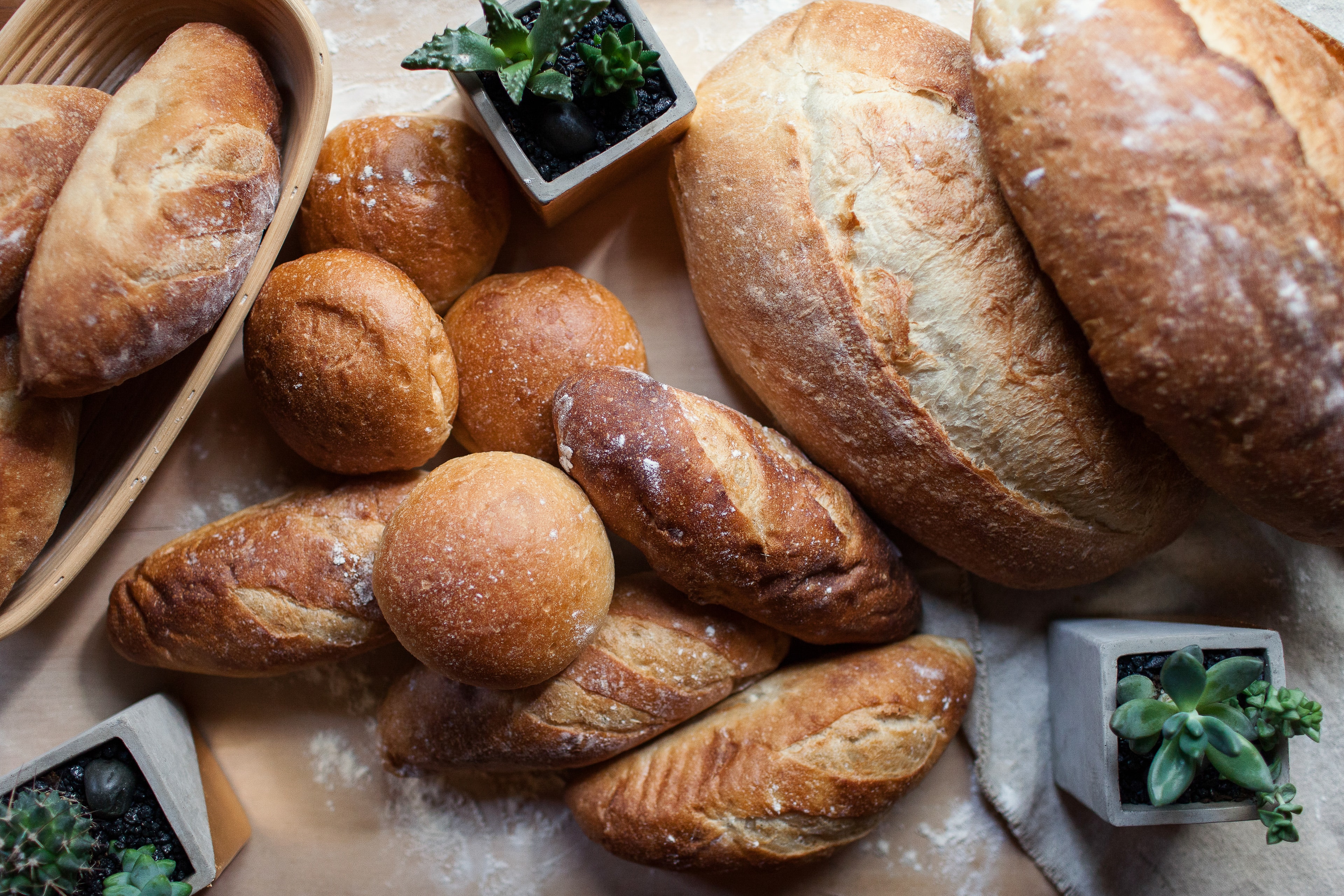 Artisan Bread Display — Food photography by Spice & Ink