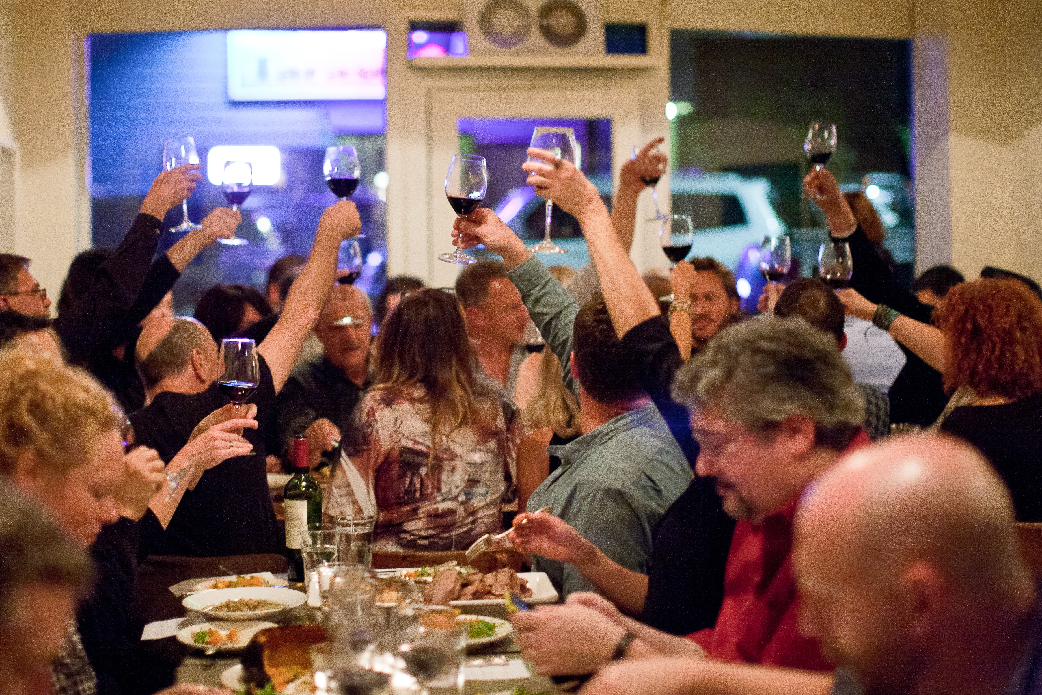 Toasting Wine at Dinner Party — Events photography by Spice & Ink