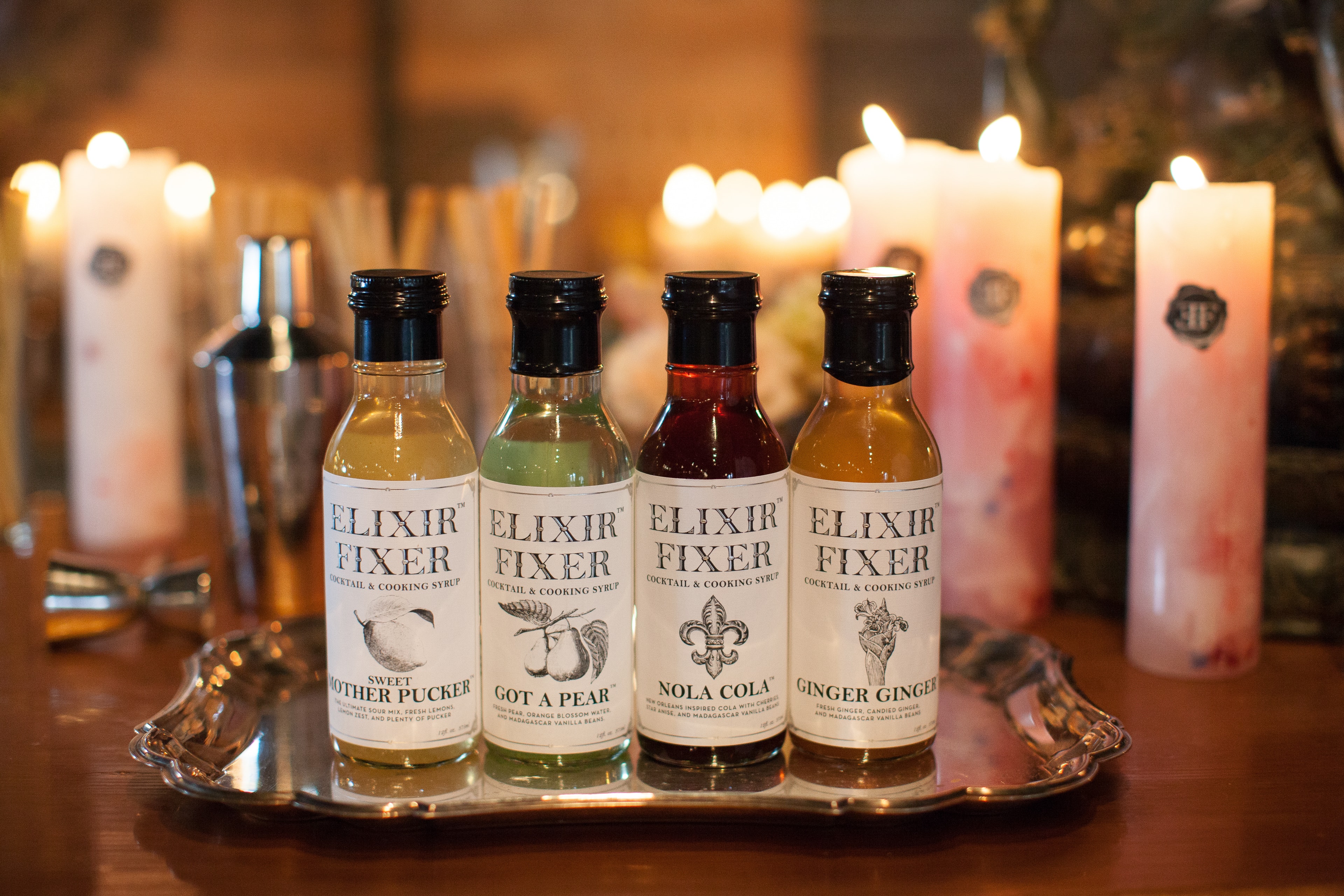 Elixir Fixer Cocktail Syrups — Products photography by Spice & Ink