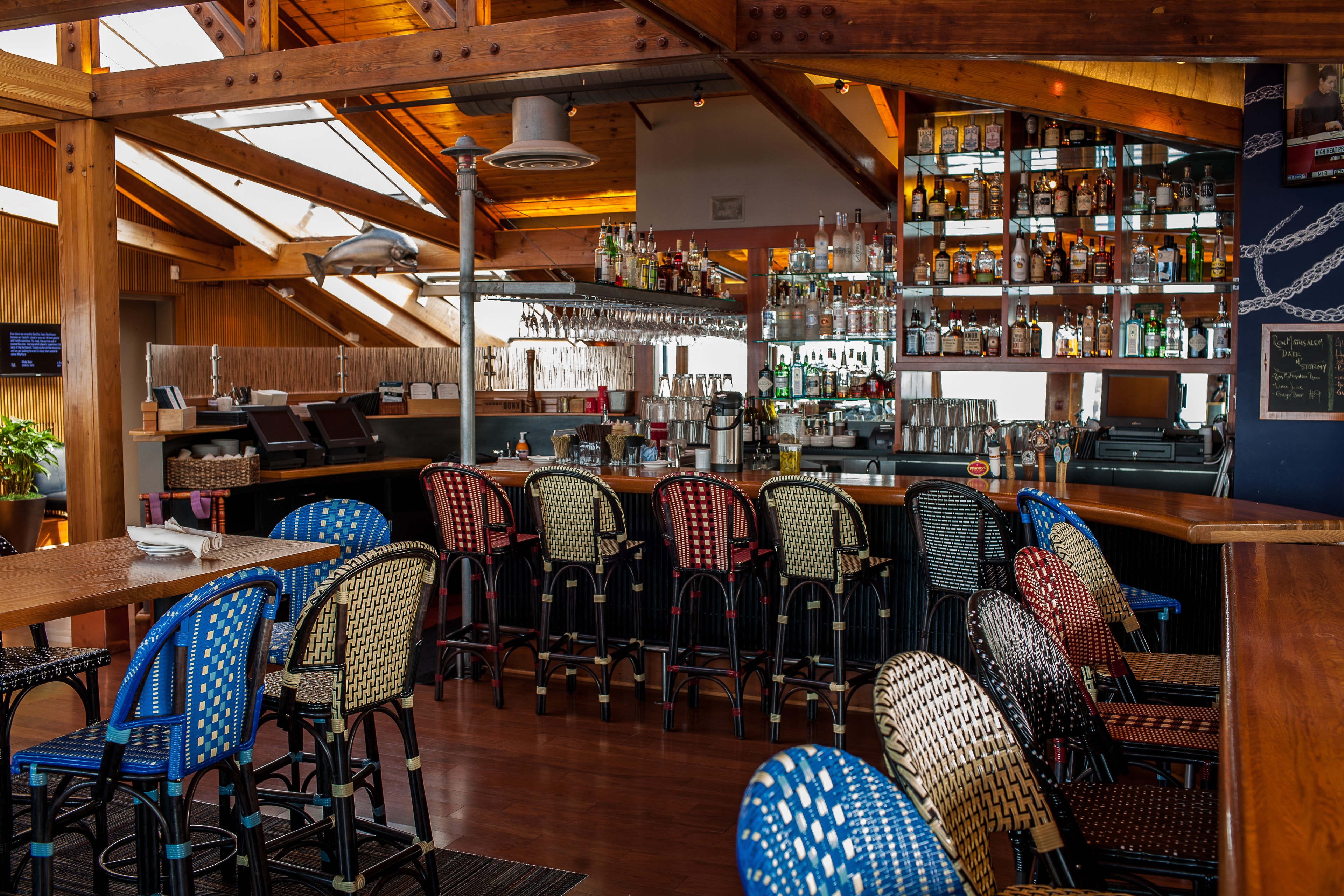 Upscale Bar with Wooden Beams — Spaces photography by Spice & Ink