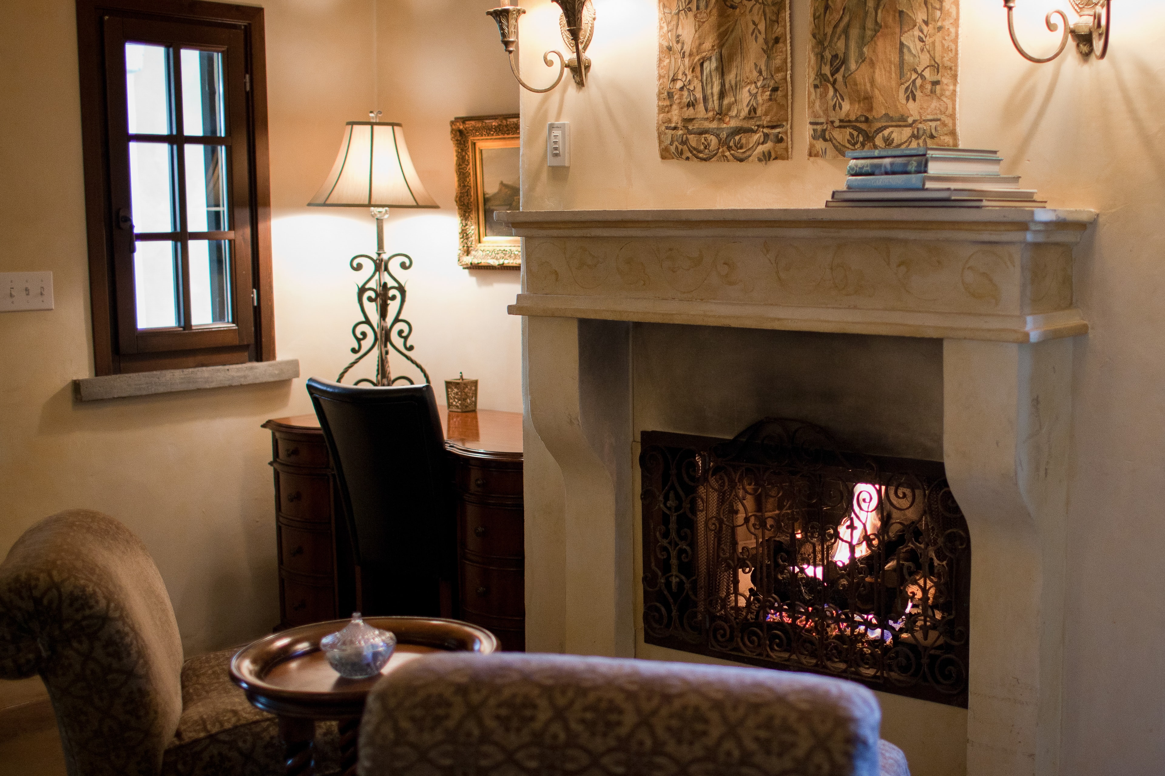 Living Room with Fireplace — Spaces photography by Spice & Ink